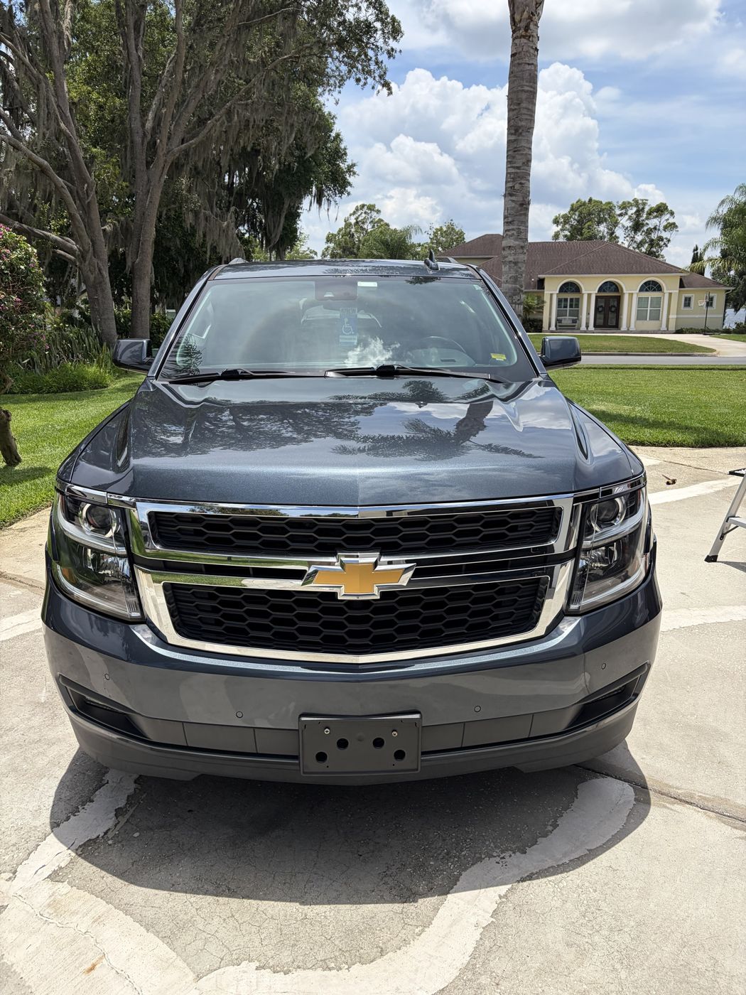 Gray Chevy Tahoe after a mobile detail at the owner's home